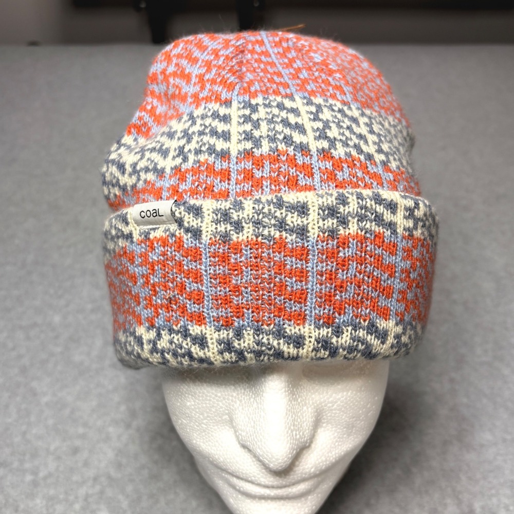 Coal Headwear Mirage Beanie Horizon Orange Blue Geometric Knit Cuffed Hat OSFM